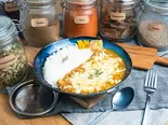 たっぷ〜りチーズキーマカレー (通常1487円がキャンペーンで20%off→1190円)（本格咖喱バル＆ナンピッツァ マンダリン Mandarin）