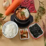 豚キムチチゲ定食（ソウルトッポギ）