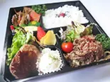 ハンバーグと焼肉弁当（味波押切店）