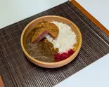 カレーライス(ハムカツ)（笑楽家）
