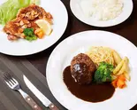(1)(5)ハンバーグとチキンガーリック盛り合わせ Hamburg Steak ＆ Garlic Chicken Platter（キッチンきむら）