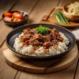 特製ルーローハン (台湾風角煮丼) Braised Rice with Pork and Soy Sauce(ルーローハン 専門店 lur rou fan Pork Rice 豚肉庵 butaniku an 北千住店)