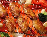 甘口手羽先(蜜汁烤翅)(2本、6個)（延边烧烤 麻辣湯）