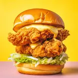 【肉2倍当店No.1人気】ダブルチキンバーガー Double Chicken Burger（韓国チキンバーガー専門店 Ghost S.B 住吉店）