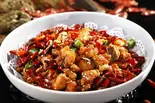 鶏唐揚のスパイシー炒め(中華料理 浅草橋 川の味)
