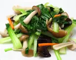 青梗菜としいたけ炒め sauteed mushroom with vegetable 蘑菇炒青菜（清真小厨 日暮里店）