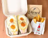 たまご好きのためのたまごサンド＆ポテトセット（サンドイッチのお店Merci恵比寿店）