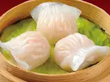 虾饺 ぷりぷりエビ蒸し餃子(3個).(中国流ピリ辛しゃぶしゃぶ 冒牌火锅菜)