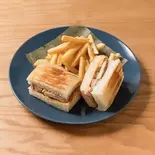 キューバ風ローストポークとハムチーズのサンド(フチューバサンド)ポテトセット（パンとシフォンケーキのカフェ パニー）