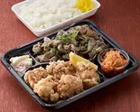 唐揚げ×豚の炭火焼弁当（船場満腹弁当）