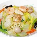 海鮮あんかけ焼きそばSeafood Fried Noodles（辛苑 上野店）