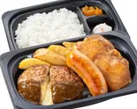 チーズINハンバーグミックスグリル弁当(チーズINハンバーグ＆ジャンボフランク＆チキングリル)（ステーキガスト 与野店）