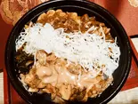 丼ぶり カレーケバブ くし切りポテトトッピング(カレーケバブ&ラッシー クインズケリー)