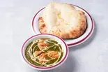 ほうれん草チキンカレーチーズクルチャセットSag Chicken Curry Cheese Kulcha Set(インド料理 シカール)