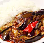 麻婆茄子のあんかけご飯（南砂餃子坊）