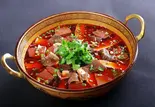 重慶風鴨の血.モツ入り煮込み（味香閣）