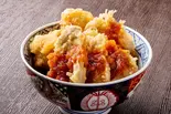 合盛りおろし柚子胡椒天丼(鶏2個豚4枚)（鶏天豚天 通天道 津田沼店）