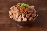 牛カルビ＆カットステーキの相盛り丼(200g) Short Rib ＆ Cut Steak Bowl（肉テロ！肉たらしくてぎゅう 西大泉店）