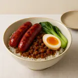 黒豚ソーセージW盛り 特製ルーローハン（おーるうぇいず北千住）