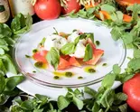 水牛モッツァレラのバジルマリネとフルーツトマトWaterBuffaloMozzarellaCheese with Basil＆FruitTomatoes（トラットリア アルベロ）