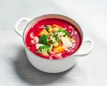 【スープで食べるたっぷり野菜】1/2日分の野菜が入った7種の彩り野菜スープ（すーぷのあるせいかつ 上野入谷 Life with Soup UENOIRIYA(スープ)）