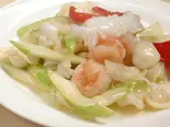 西芹百合双鮮(大)〜海老とイカ・ユリネのヘルシー薬膳炒め〜大(2ー3名用)（西安刀削麺酒楼 本郷店）