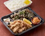 せせり唐揚げ×豚の炭火焼弁当（船場満腹弁当）