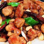 鶏肉とピーナッツの炒めセット（中国飯店 福龍門）