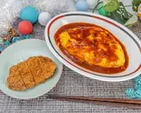 とんかつオムライス（オムライス・オムカレー・カレーの『Minizzuderi』鶴橋店）