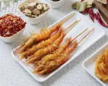 椒盐虾⑤串,揚げ海老串(5本) Pepper Salt Fried Shrimp Skewer (5 Sticks)（麻辣香鍋＆過橋米线専門店 上野店）