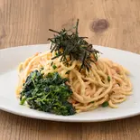 ほうれん草の明太子生パスタ Mentaiko Pasta with Spinach（芳醇な明太子生パスタ FOOD RECORDS PASTA 糀谷）