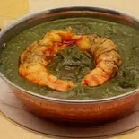 ほうれん草エビカレー/ Sag prawn curry（インドレストラン プジャ）