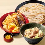【満腹久セット】塩肉つけ汁うどん・月見天丼（久兵衛屋 みずほ台店）