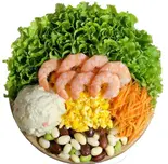 エビとタマゴのサラダ(エビ・ニンジン・ポテトサラダ・タマゴ・ビーンズ)（Green×Greenアクアシティお台場店）