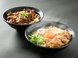 ご飯大盛無料！塩肉玉そば・旨辛焼肉丼セット（肉玉そば おとど 亀有店）