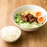 【セット】肉ネギまぜそばと白ごはん Mazesoba with Rice（牛すじ煮込まぜそば 麺ビート 蔵前）