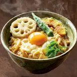 (小さめ丼)3種の野菜天ぷらと卵2個使った幸せになれる夢の天丼（名物！出汁の効いたカレーうどん 土佐堀 亀一）