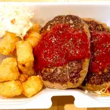 ウマウマトマトソースダブルハンバーグ320g！！！ 選べるポテト・ライスセット（【大盛ご飯300g無料】肉汁ハンバーグ）