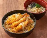 海老とじ丼とミニうどん(冷) Shrimp Omelette Rice Bowl & Mini Udon (Cold)(丼とミニうどん 狸)
