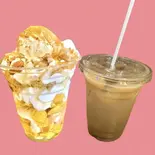 はちみつシナモンパフェ+アイスチャイHoney cinnamon parfait+iced chai(毎日パフェ Mainichi pafe)