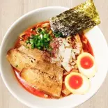 鶏辛味噌ラーメン味玉付き Chicken ＆ Spicy Miso Ramen with Marinated Egg（麺匠 鶏吟 保谷店）