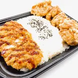 【デカ盛】熟成ロースカツ&ザンギ5個 プレート※即席袋みそ汁付(【元祖!デカ盛】どん亭)