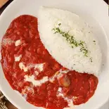 たっぷりトマトのハヤシライスセット(ドリンク・サラダ付)（comaco＆cafe）