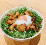 国産ホルモンのねぎ温玉スタミナ焼肉丼【温玉】（【宅配どんぶり】丼市場 清水店）