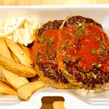 激辛メキシカンSALSAダブルハンバーグ320g！！！ 選べるポテト・ライスセット（【大盛ご飯300g無料】肉汁ハンバーグ）