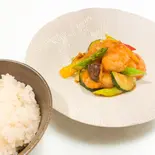 海老と季節野菜のオイスターソース定食(中国料理 柚子)