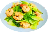 青梗菜と海老炒め（楽しい酒場·八鮮食堂）