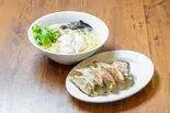 鶏白湯ラーメン+鶏餃子セット（鶏白湯らーめん 鳥ぶし 上野御徒町店）