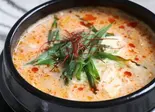 当店大人気!!まろやか豆乳スンドゥブ soymilk sundubu(東京冷麺Lab.都立大学駅前店)