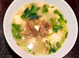 ラム肉スープ(自家製味噌付き)【羊肉湯(自製羊醬)】（川覇王）